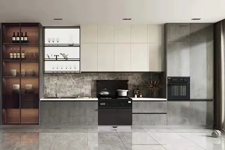通透個性的現(xiàn)代簡約廚房，帥豐集成灶也能輕松駕馭