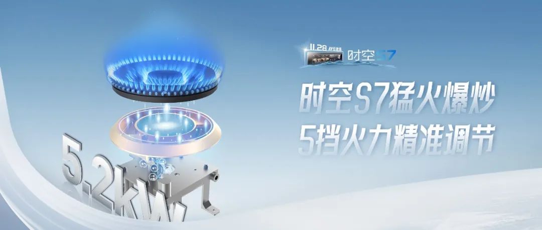 尖端性能旗艦，行業(yè)5大引領 | 時空S7一鍵猛火爆炒，5擋火力精準調(diào)節(jié)