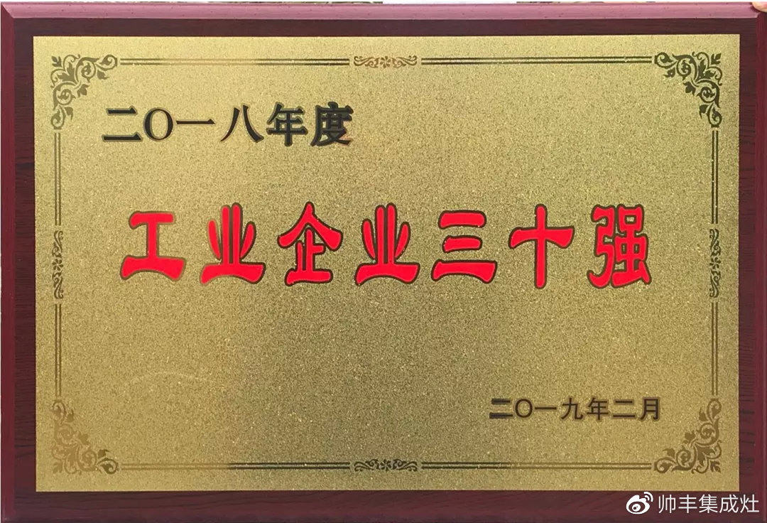 工業(yè)企業(yè)三十強(qiáng)、納稅二十強(qiáng)、金牛獎(jiǎng)，連獲三項(xiàng)大獎(jiǎng)，帥豐成2018大贏家